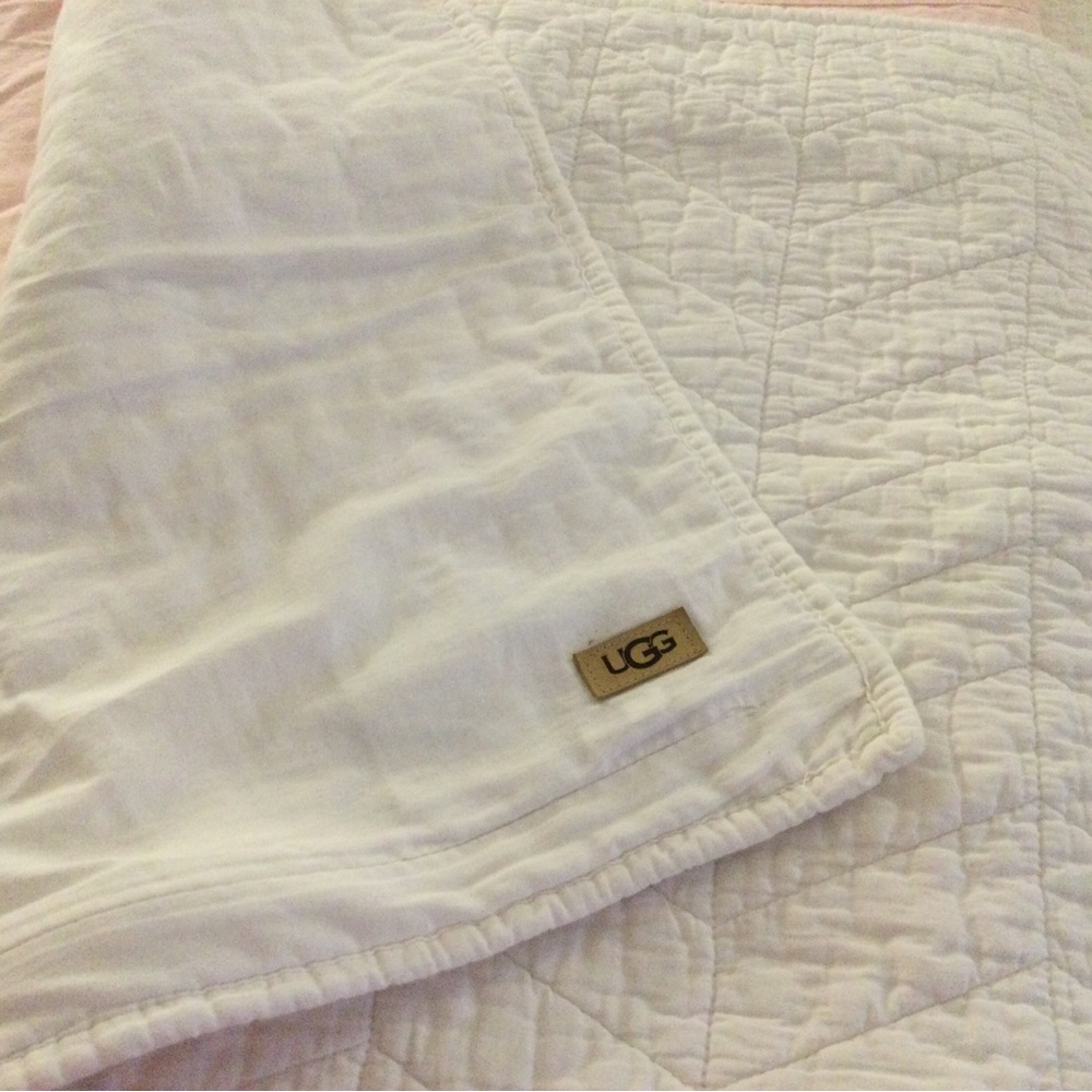 UGG White Quilted Pillow Sham